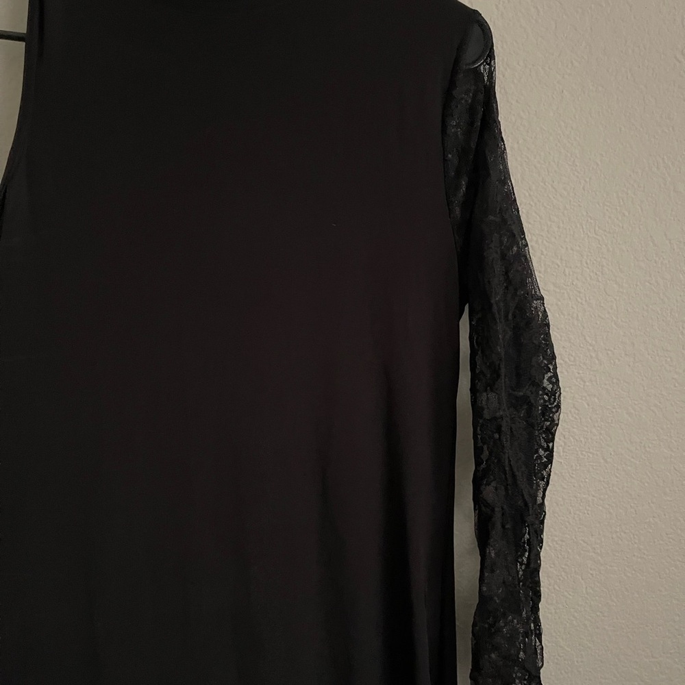 Boohoo Black Lace One-Shoulder Dress